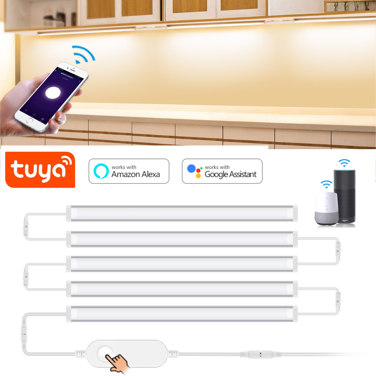 Kitchen Appliances Cabinet - 1-5 adet mutfak Tuya akıllı LED