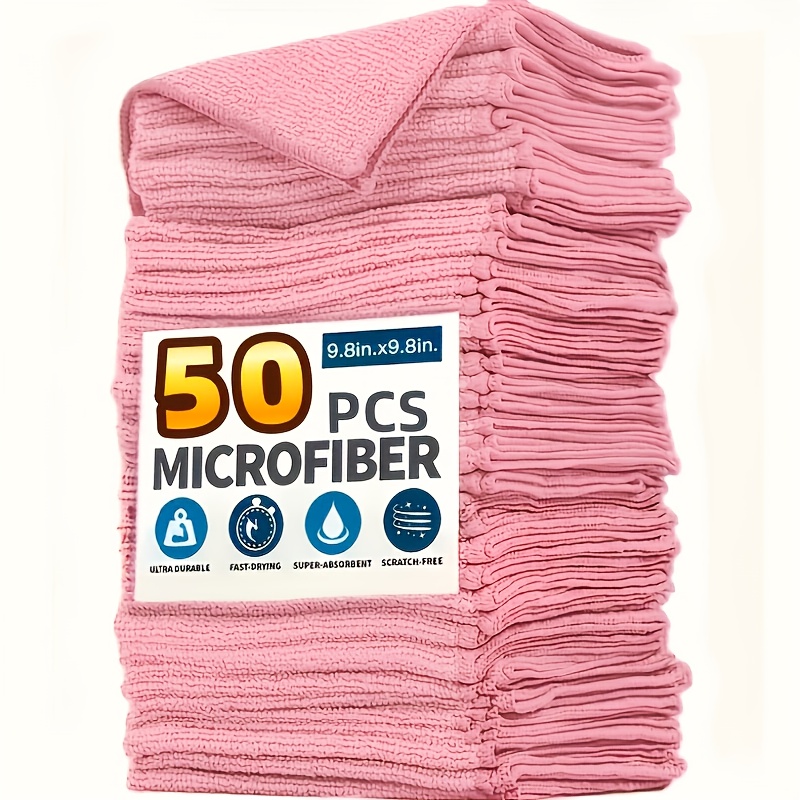 Kitchen Appliances Set - 1-50 adet açık pembe mikrofiber mutfak