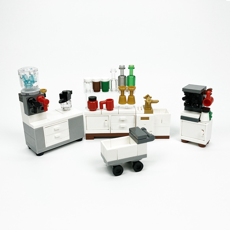 MOC blok yaratıcı oyuncaklar m - Kitchen Appliances Cabinet incelemesi ve fiyatı